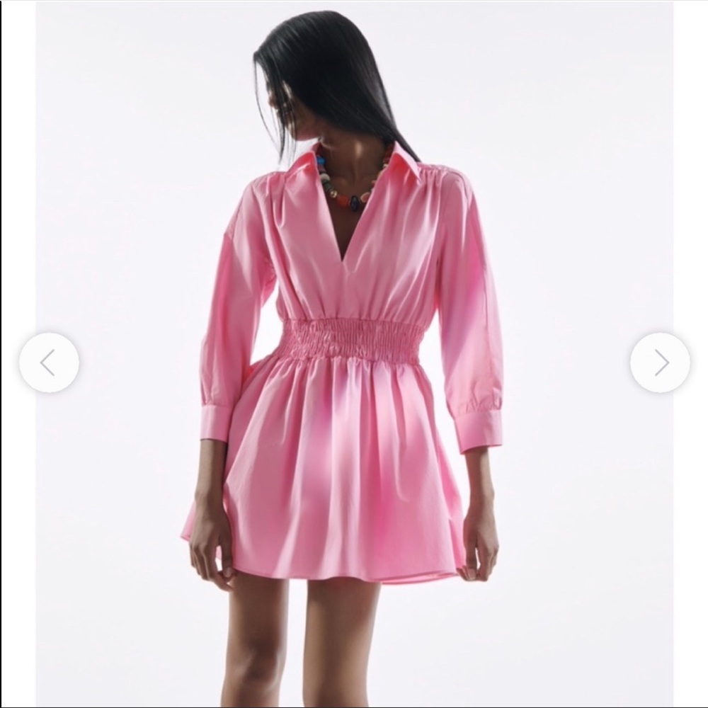 Pink Zara poplin dress